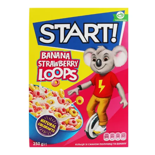 Сніданки сухі Кільця Полуниця-банан Start! к/у 250г