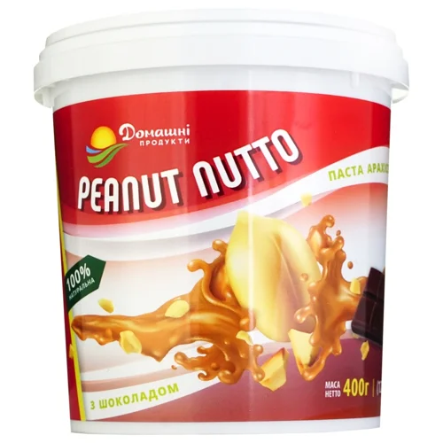 Паста арахісова Домашні продукти з чорним шоколадом 400г