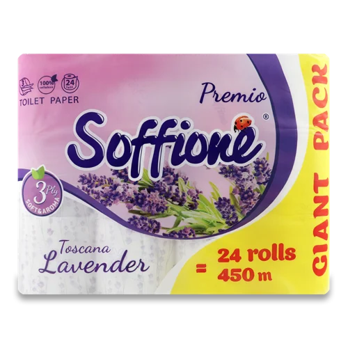 Туалетний Папір Toscana Lavender Premio Soffione 3-х Шаровий, 24 шт