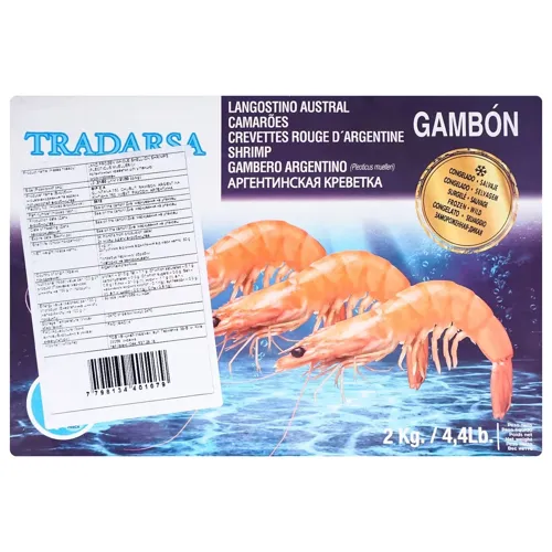 Креветки Tradarsa аргентинські цілі в панцирі заморожені 20/30 2кг
