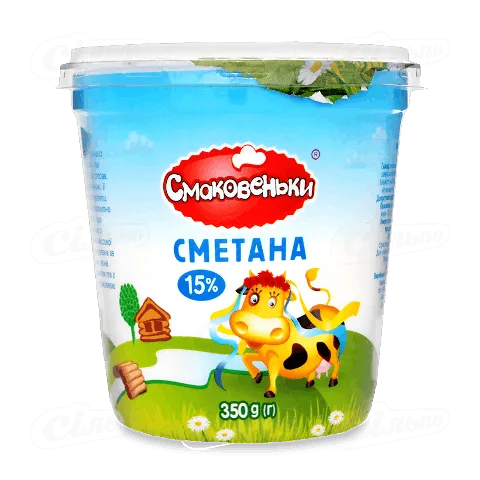 Сметана «Смаковеньки» 15%, 350г