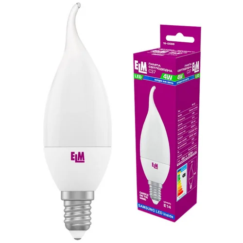 Лампа ELM Led свічка на вітрі 4W PA10 E14 4000 18-0088