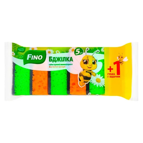 Губки кухонні Fino Бджілка великопористі 5шт