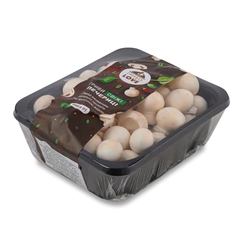 Гриби Печериці Свіжі В/ґ Лоток 250г