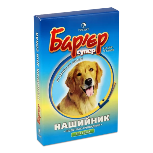 Нашийник для собак інсектоакарицидний Бар'єр супер, синьо-жовтий, 1 шт