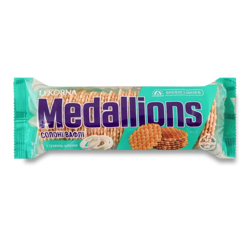 Вафлі Солоні З Сушеною Цибулею, в/ґ, 90г