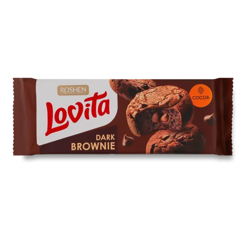 Печиво Здобне З Какао Dark Brownie Lovita Рошен, В/ґ, 152г