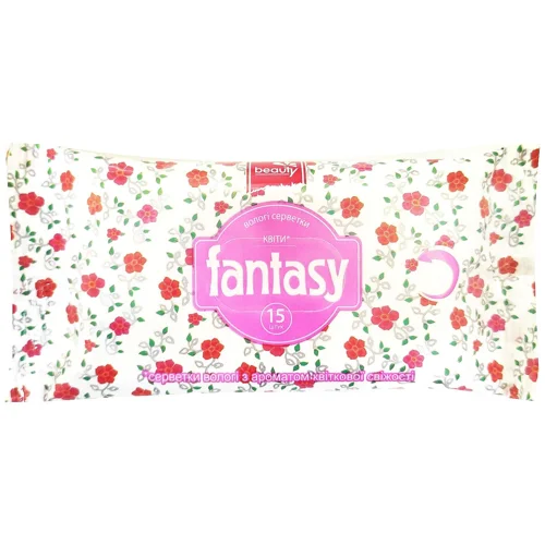 Серветки вологi Fantasy з ароматом квiткової свiжостi 15шт