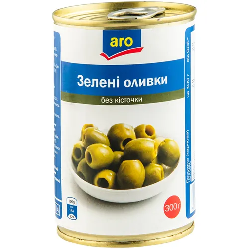 Оливки Aro зелені без кісточки 300г