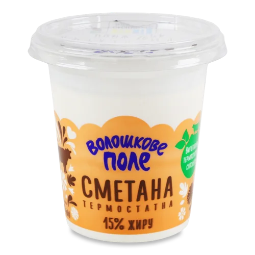Сметана 15% Термо Вищого Ґатунку Волошкове Поле, 300 г