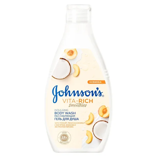 Гель для душу Johnson's® Vita-Rich Смузі Розслабляючий з йогуртом кокосом і екстрактом персика 250мл