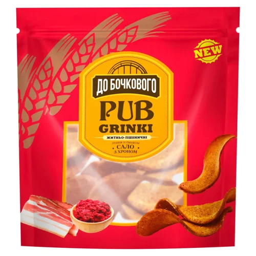 Грінки Flint Сало з хроном хвилясті житньо-пшеничні 90г