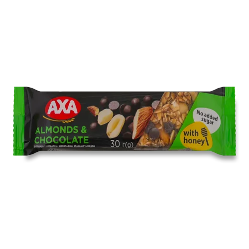 Батончик З Мигдалем, Шоколадом, Злаками Та Медом Axa, в/ґ, 30г