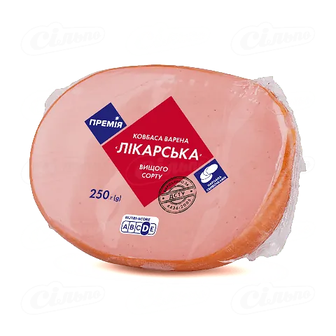 Ковбаса «Премія» «Лікарська» варена вищого сорту натуральна оболонка, кг