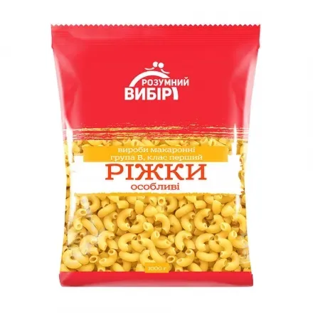 Макарони «Розумний вибір» Ріжки особливі 1 кг