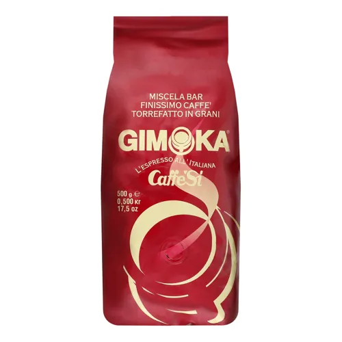 Кава Gimoka натуральна смажена в зернах "ROSSO" 500г вакуумна упаковка