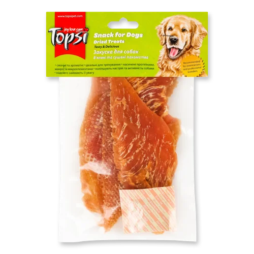 Ласощі Для Домашніх Тварин Стейки З Курячої Грудинки Topsi В/ґ 100г