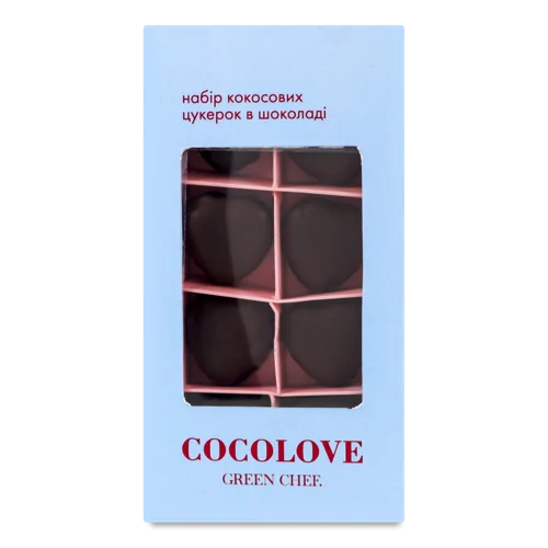 Цукерки Кокосові В Шоколаді З Підсолоджувачами Cocolove Green Chef, к/у 160г