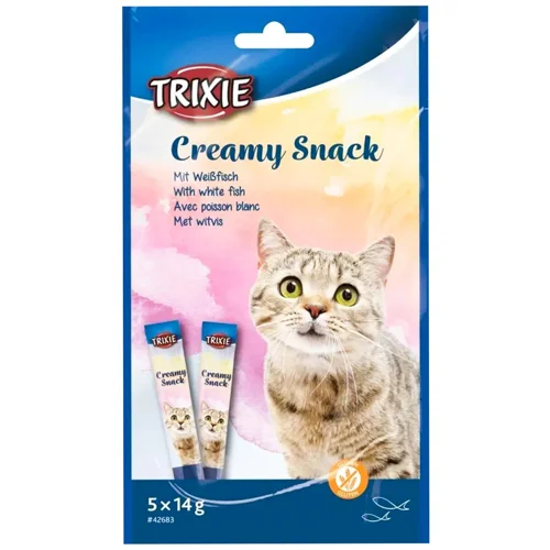 Ласощі для котів Trixie Creamy Snacks з білою рибою палички 5шт х 14г