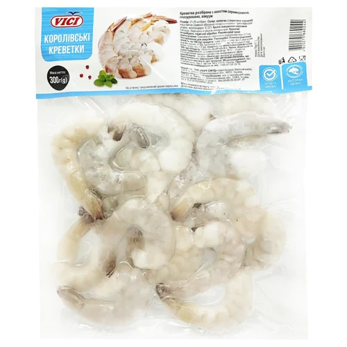 Креветки Vici Королівські без голови розібрані 21/25 300г