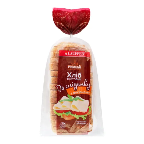 Хліб тостовий нарізний з висівками До сніданку Урожай м/у 350г