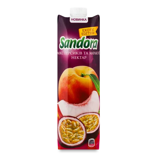 Нектар Невідфільтрований Мікс Персиків Та Маракуї Exotic Edition Sandora, 0.95л