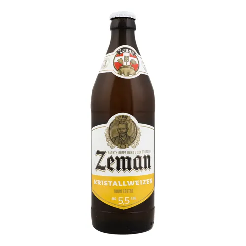 Пиво 0.5л 5.5% світле фільтроване пастеризоване Kristallweizen Zeman пл