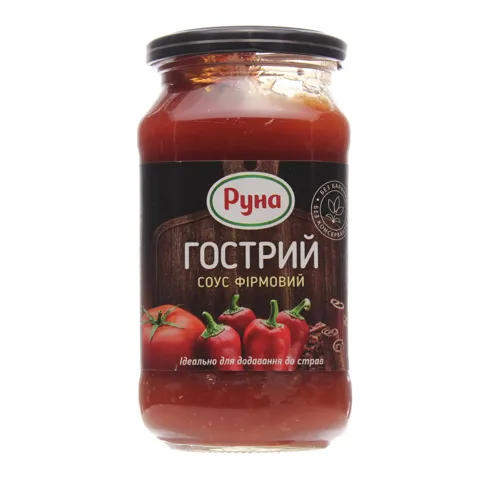 Соус Гострий фірмовий Руна скляна банка 485г
