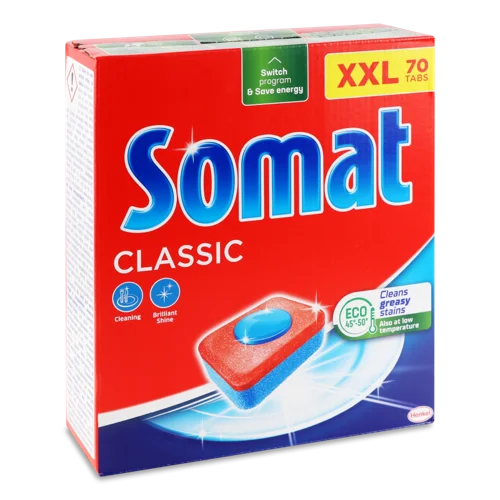 Засіб Для Миття Посуду В Посудомийних Машинах Таблетки Classic Somat 76х16.6г, в/ґ