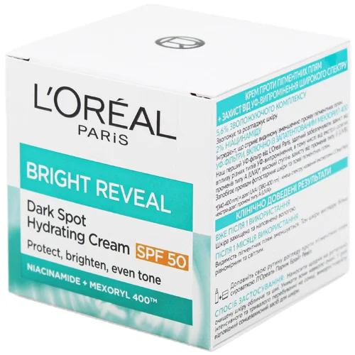 Крем для обличчя L'Oreal Paris Bright Reveal зволожуючий проти пігментних плям SPF50 50мл