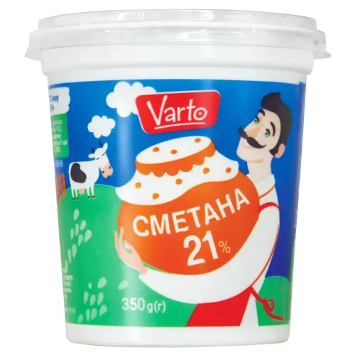 Сметана 21% Varto 350г стакан