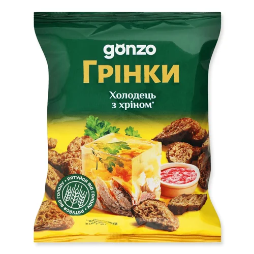 Сухарики житні Gonzo зі смаком холодцю з хріном 50г