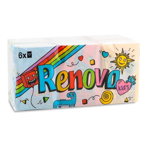 Дитячі Носові Хустинки Renova 4-шарові, в/ґ, 10 шт