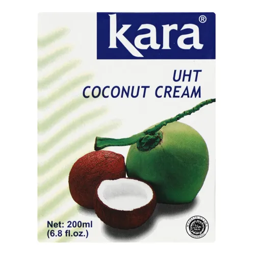 Вершки 24-26% кокосові ультрапастеризовані Kara т/п 200мл