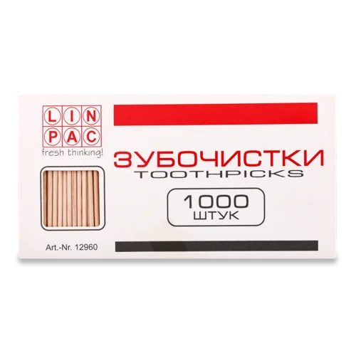 Зубочистки №12960 Linpac Вищого ґатунку, 1000 шт