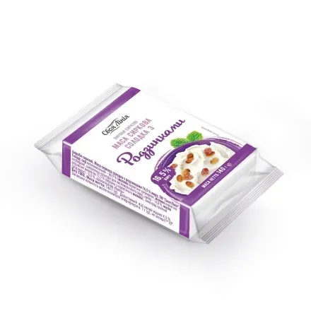 Маса сиркова солодка 140г Своя Лінія з родзинками 16,5%