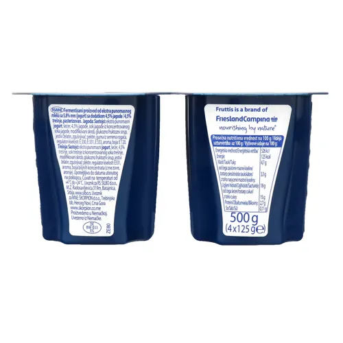 Продукт йогуртовий 5.8% пастеризований Полуниця Вишня Вершкова насолода Fruttis п/у 4*125г