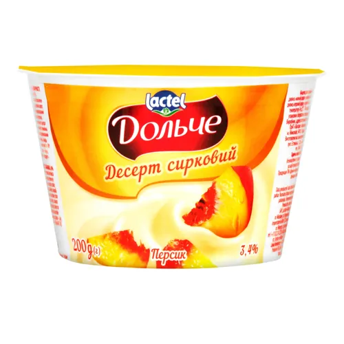 Десерт сирковий 3.4% Персик Дольче ст 200г