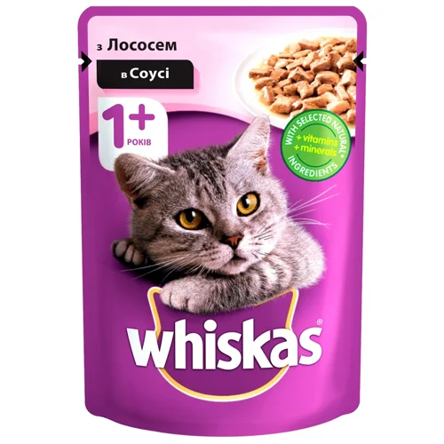 Корм вологий Whiskas з лососем для котів 85г