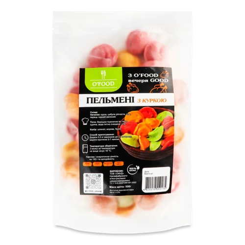 Пельмені З Куркою O'Food, Для Приготування, д/п, 500г