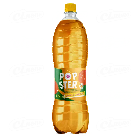 Напій соковмісний Popster Sunny Orange сильногазований, 1,5л