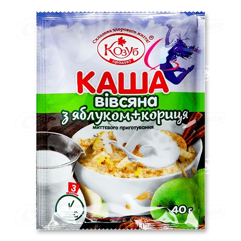 Каша вівсяна «Козуб» з яблуком та корицею, 40г
