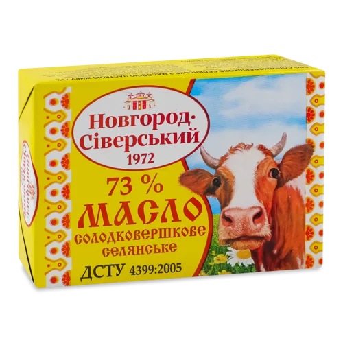 Масло солодковершкове 73% в/ґ, Новгород-Сіверський, 180г