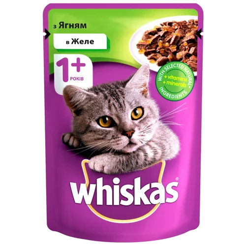 Корм вологий Whiskas з ягням для котів 85г