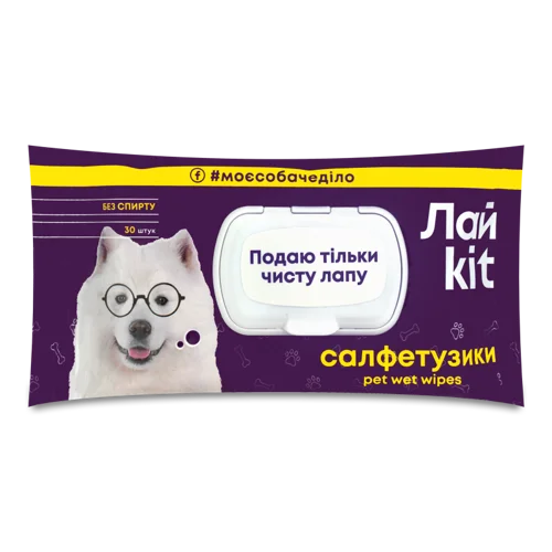 Вологі Серветки Для Догляду За Тваринами Лайkit, 30шт