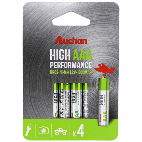 Акумулятори Auchan Преміум ААА 1000mAh 4шт