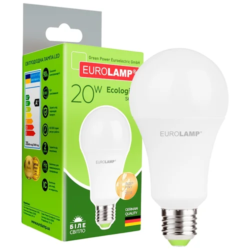 Лампа світлодіодна Eurolamp LED ЕКО A75 20W E27 4000K
