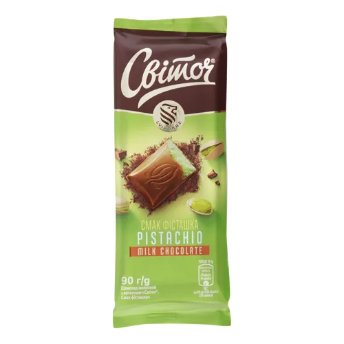 Шоколад молочний з начинкою Pistachio Світоч м/у 90г