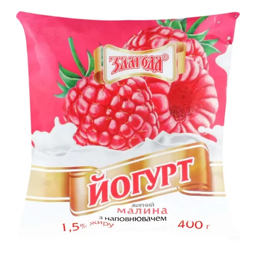 Йогурт Злагода малина 1,5% 400г