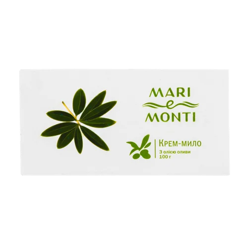 Твердое Туалетное Крем-мыло Mari e Monti з Олією Оливи, Натуральне, 100г